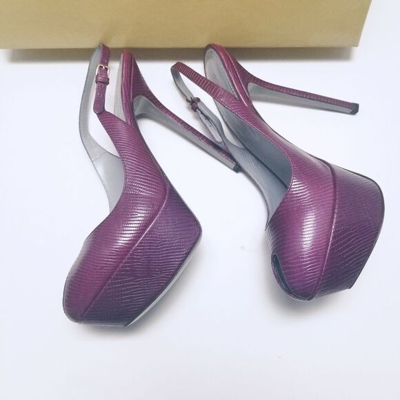 Sergio Rossi Peep-toe Slingback 36.5 Platform Heels Pumps - Picture 2 of 9